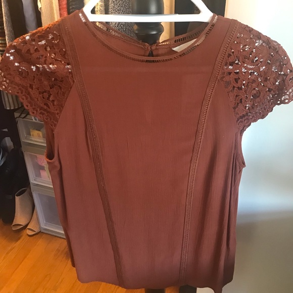 NWT H&M Brown Lace Top - Picture 1 of 4